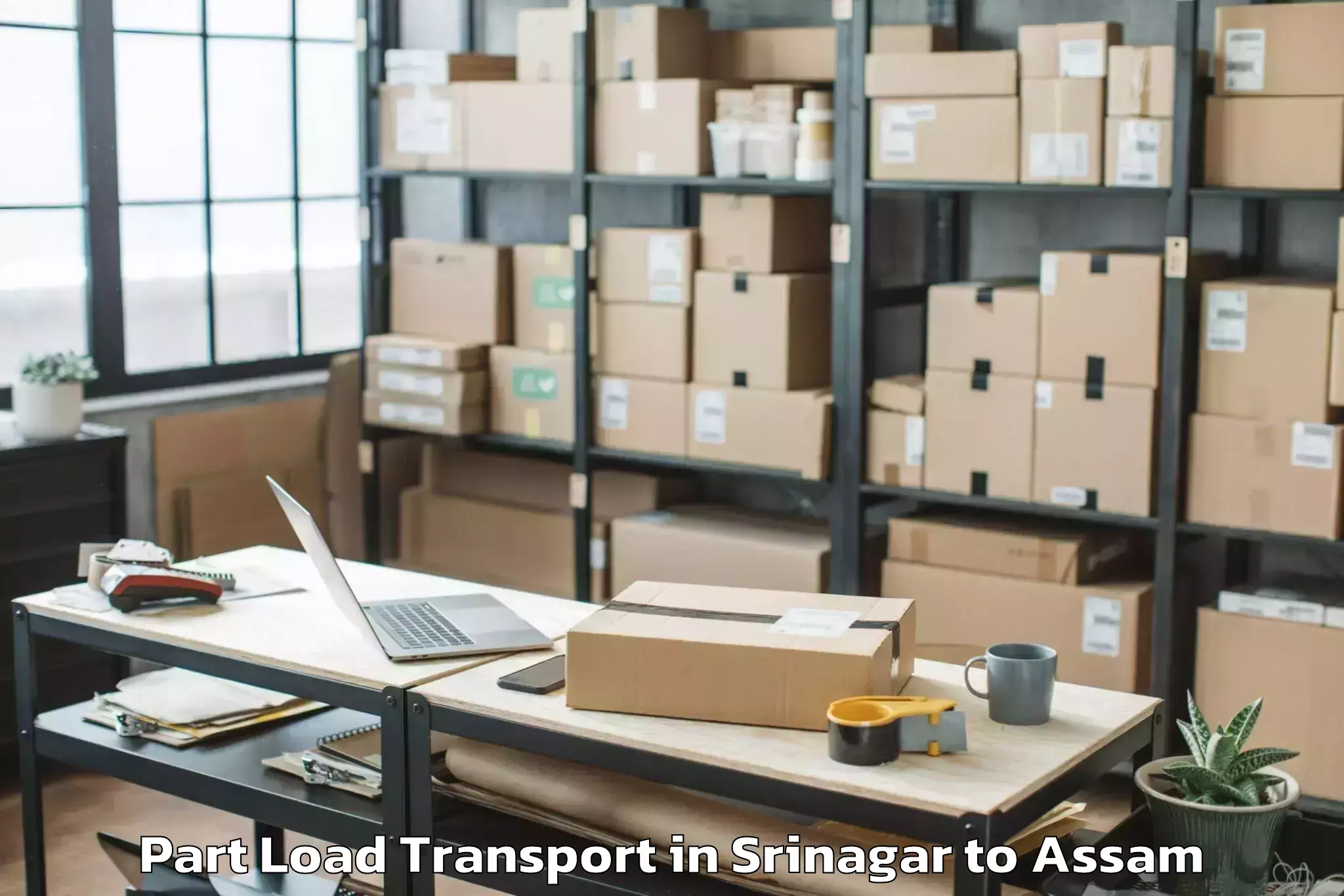 Professional Srinagar to Laharighat Part Load Transport